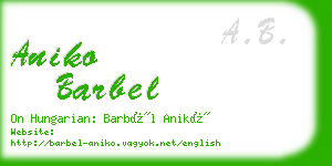 aniko barbel business card